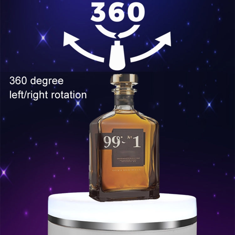 Intelligent Colourful Light Electric Speed Contro Round 360 Degree Rotating Plate Display Table, Color: White Charging -  by buy2fix | Online Shopping UK | buy2fix