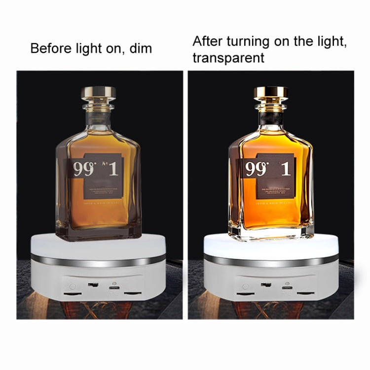 Intelligent Colourful Light Electric Speed Contro Round 360 Degree Rotating Plate Display Table, Color: White Charging -  by buy2fix | Online Shopping UK | buy2fix