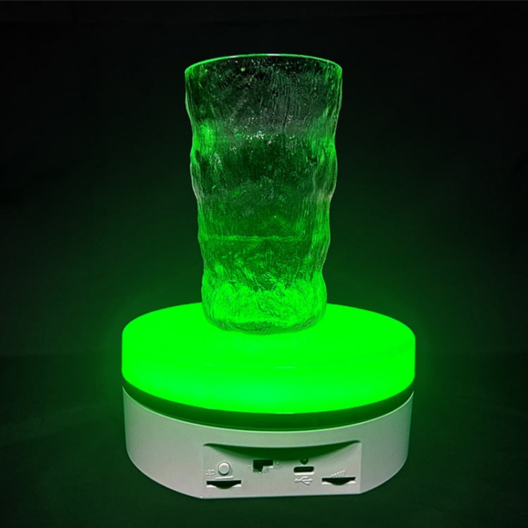 Intelligent Colourful Light Electric Speed Contro Round 360 Degree Rotating Plate Display Table, Color: White Plug-in -  by buy2fix | Online Shopping UK | buy2fix