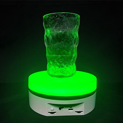 Intelligent Colourful Light Electric Speed Contro Round 360 Degree Rotating Plate Display Table, Color: White Plug-in -  by buy2fix | Online Shopping UK | buy2fix