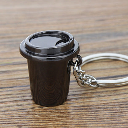 Mini Metal Keychain Coffee Utensils Decorative Pendant, Style: Coffee Cup Black by buy2fix