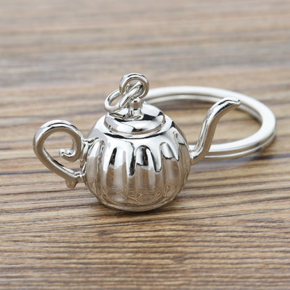 Mini Metal Keychain Coffee Utensils Decorative Pendant, Style: Water Bottle Silver by buy2fix