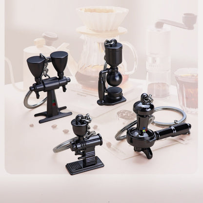 Mini Metal Keychain Coffee Utensils Decorative Pendant, Style: Coffee Cup Black by buy2fix