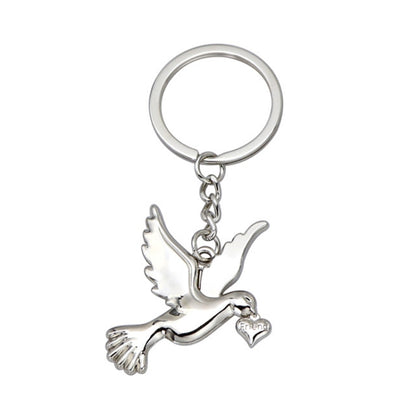Metal Peace Dove Keychain Decorative Pendant, Model: X-1498 by buy2fix