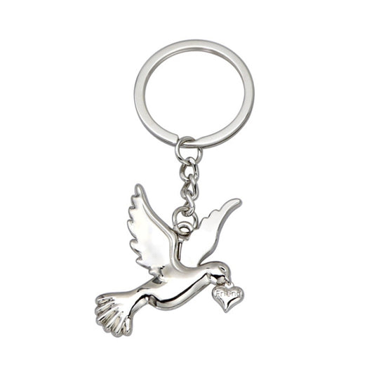 Metal Peace Dove Keychain Decorative Pendant, Model: X-1498 by buy2fix