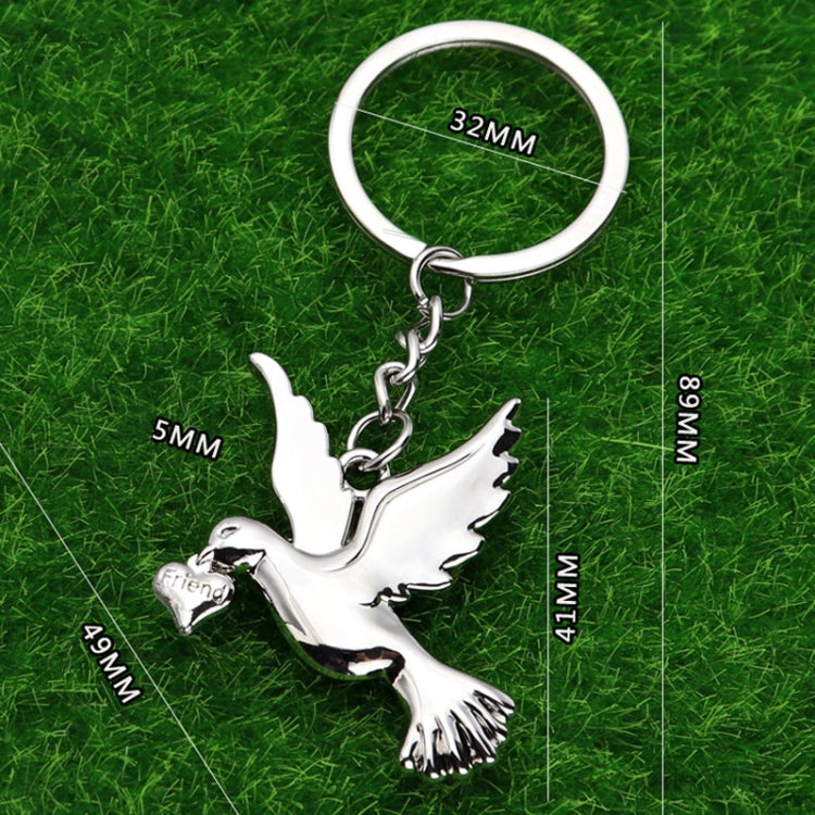 Metal Peace Dove Keychain Decorative Pendant, Model: X-1498 by buy2fix
