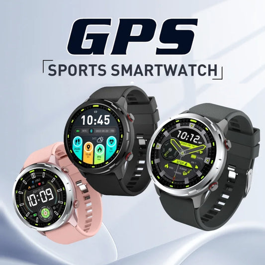 Outdoor GPS Sport Watch 1.32inch HD Round Screen Multi Sport Mode Smartwatch(Black) by buy2fix
