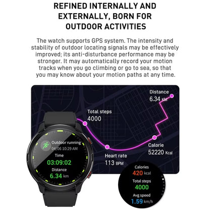 Outdoor GPS Sport Watch 1.32inch HD Round Screen Multi Sport Mode Smartwatch(Silver) by buy2fix