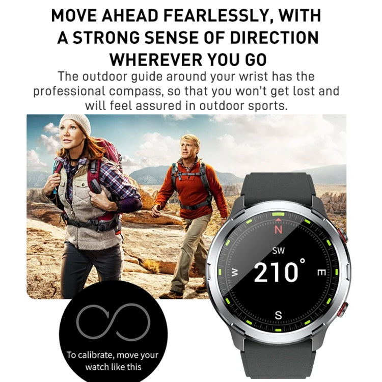 Outdoor GPS Sport Watch 1.32inch HD Round Screen Multi Sport Mode Smartwatch(Silver) by buy2fix