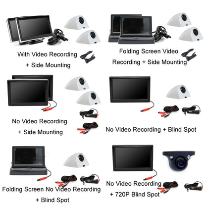 5 Inch AHD Video Monitor Car Reversing High-Definition Camera, Specification: No Video Recording + 720P Blind Spot by buy2fix
