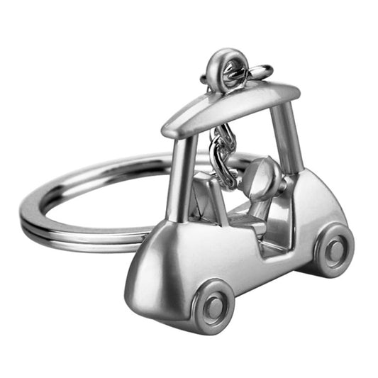 Three- Dimensional Simulation Golf Ball Car Keychain Decorative Pendant, Color: Silver by buy2fix
