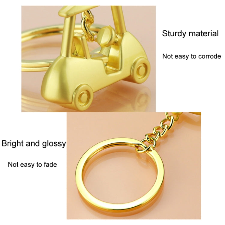 Three- Dimensional Simulation Golf Ball Car Keychain Decorative Pendant, Color: Silver by buy2fix