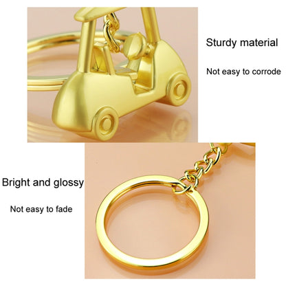 Three- Dimensional Simulation Golf Ball Car Keychain Decorative Pendant, Color: Silver by buy2fix