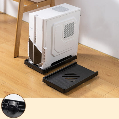 Computer Host Bracket Desktop Chassis Mobile Tray Base Heightening Rack with Pulley, Spec: Straight Wheel by buy2fix