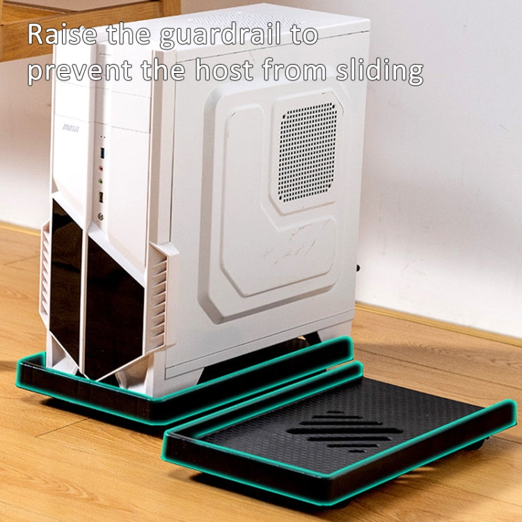 Computer Host Bracket Desktop Chassis Mobile Tray Base Heightening Rack with Pulley, Spec: Straight Wheel by buy2fix