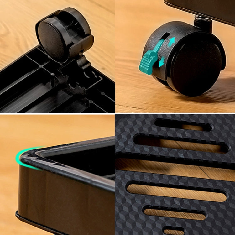 Computer Host Bracket Desktop Chassis Mobile Tray Base Heightening Rack with Pulley, Spec: Straight Wheel by buy2fix