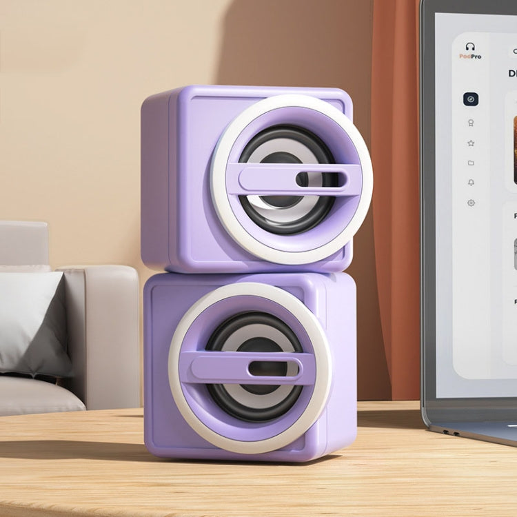 K1 Mini Desktop Computer Wired Speakers USB Subwoofer Speaker, Color: Light Edition Purple by buy2fix