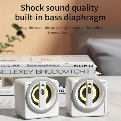 K1 Mini Desktop Computer Wired Speakers USB Subwoofer Speaker, Color: Light Edition Black by buy2fix
