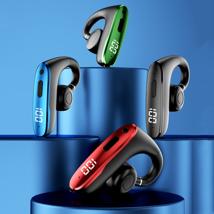 M-W8 Bone Conduction Digital On-Ear Single Ear Bluetooth Earphone(Green) - Bluetooth Earphone by buy2fix | Online Shopping UK | buy2fix