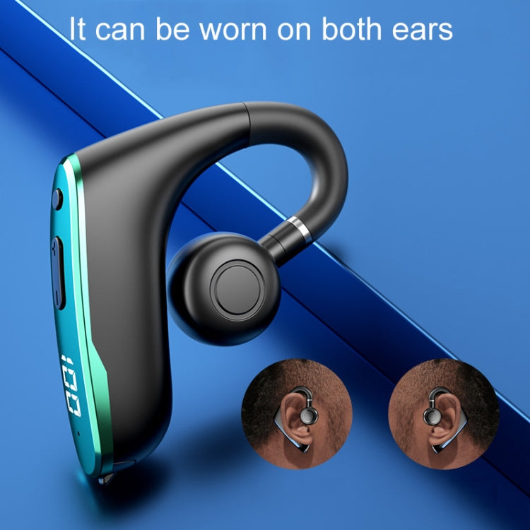 M-W8 Bone Conduction Digital On-Ear Single Ear Bluetooth Earphone(Green) - Bluetooth Earphone by buy2fix | Online Shopping UK | buy2fix
