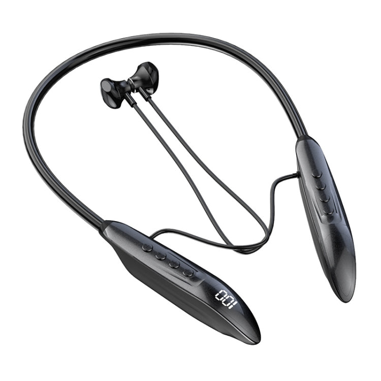 M518P Running Sports Long Standby Semi-In-Ear Neck-Hanging Digital Bluetooth Earphone(Black) - Neck-mounted Earphone by buy2fix | Online Shopping UK | buy2fix