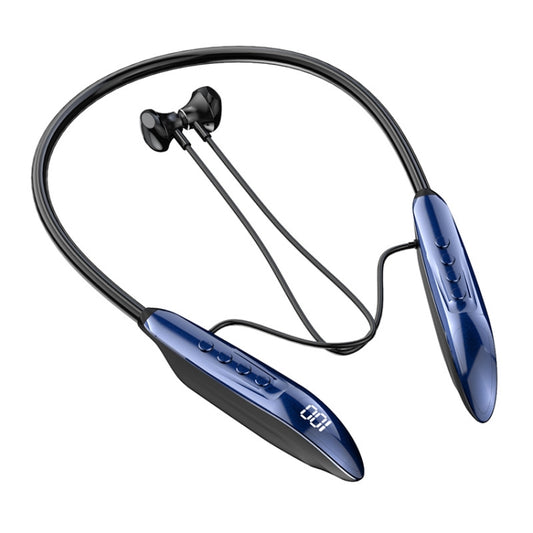 M518P Running Sports Long Standby Semi-In-Ear Neck-Hanging Digital Bluetooth Earphone(Blue) - Neck-mounted Earphone by buy2fix | Online Shopping UK | buy2fix