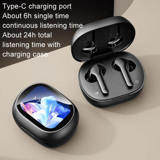 Smart Touch Color Screen Wireless Bluetooth Earphones(White) - Bluetooth Earphone by buy2fix | Online Shopping UK | buy2fix