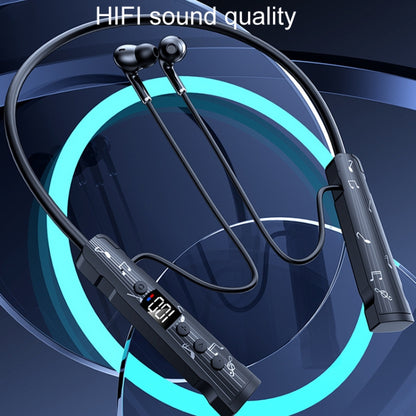 M226 Neck-Hanging In-Ear Pentatone Wired Sports Digital Display Bluetooth Earphone(Green) - Neck-mounted Earphone by buy2fix | Online Shopping UK | buy2fix