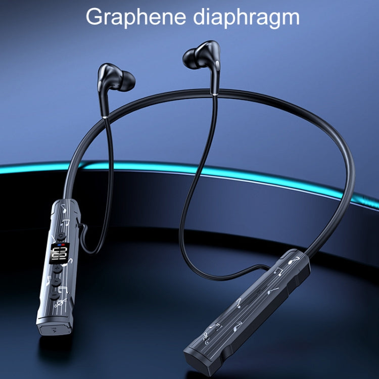 M226 Neck-Hanging In-Ear Pentatone Wired Sports Digital Display Bluetooth Earphone(Green) - Neck-mounted Earphone by buy2fix | Online Shopping UK | buy2fix