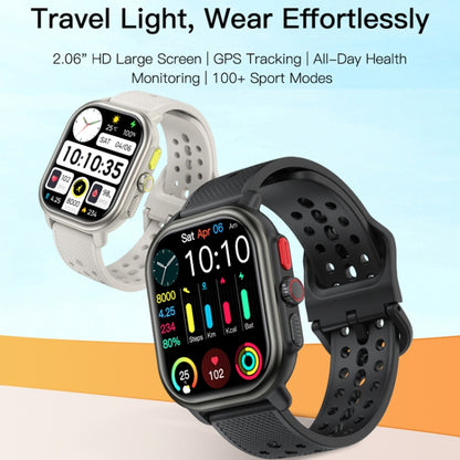Sports Smart Watch 2.06 Inch Ultra HD AMOLED Screen Bluetooth Talking Watch(Black) by buy2fix