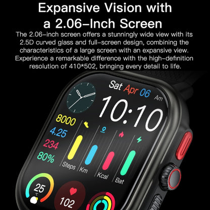 Sports Smart Watch 2.06 Inch Ultra HD AMOLED Screen Bluetooth Talking Watch(Black) by buy2fix