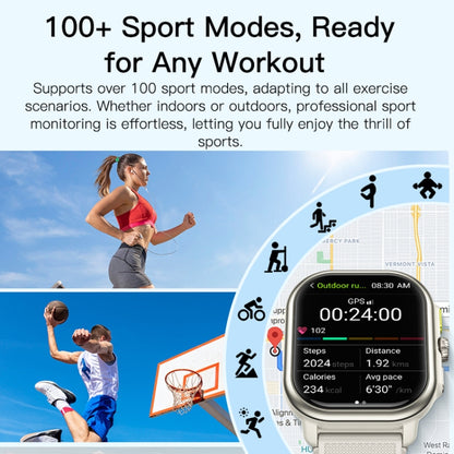 Sports Smart Watch 2.06 Inch Ultra HD AMOLED Screen Bluetooth Talking Watch(White) by buy2fix