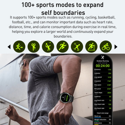 Outdoor Sports Smart Watch 1.43 Inch Ultra HD AMOLED Screen Bluetooth Talking Watch(Black) by buy2fix