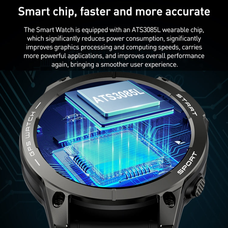 Outdoor Sports Smart Watch 1.43 Inch Ultra HD AMOLED Screen Bluetooth Talking Watch(Black) by buy2fix