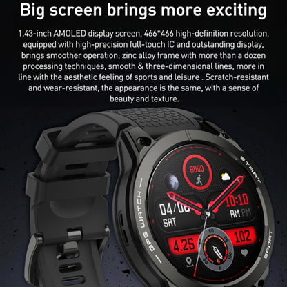 Outdoor Sports Smart Watch 1.43 Inch Ultra HD AMOLED Screen Bluetooth Talking Watch(Orange) by buy2fix