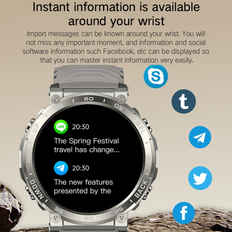 Bluetooth Talk Outdoor Pedometer Exercise Heart Rate Sleep Monitoring Smart Watch(Black) by buy2fix