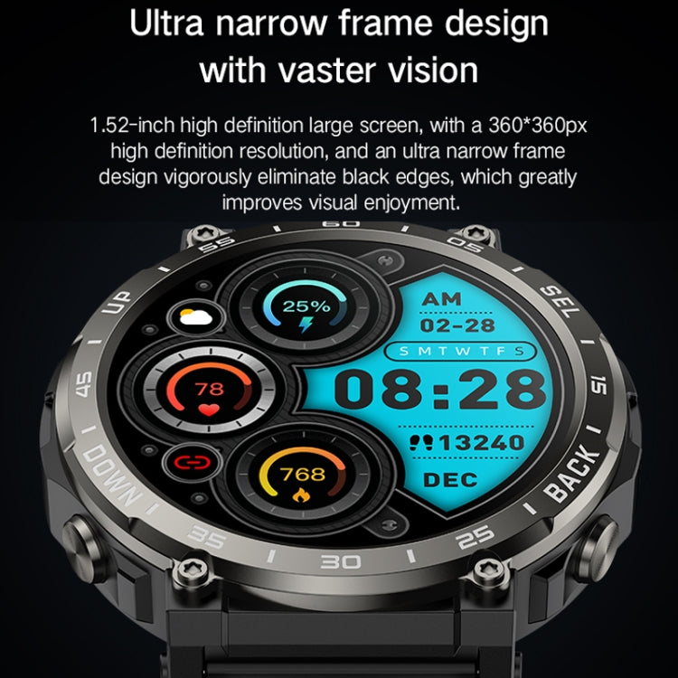 Bluetooth Talk Outdoor Pedometer Exercise Heart Rate Sleep Monitoring Smart Watch(Black) by buy2fix