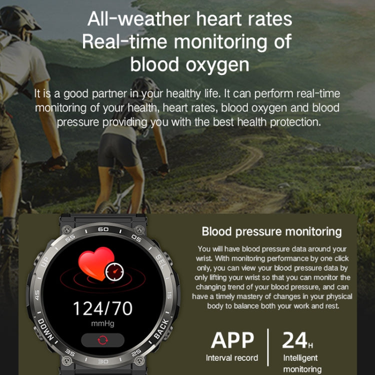 Bluetooth Talk Outdoor Pedometer Exercise Heart Rate Sleep Monitoring Smart Watch(Black) by buy2fix