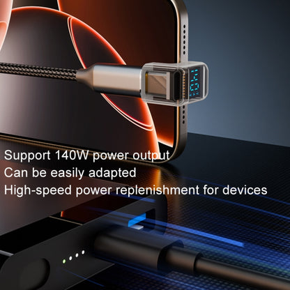 Type-C Digital Display U Type Adaptor 180 Degree Elbow 140W 4.0 Adaptor(Black) by buy2fix