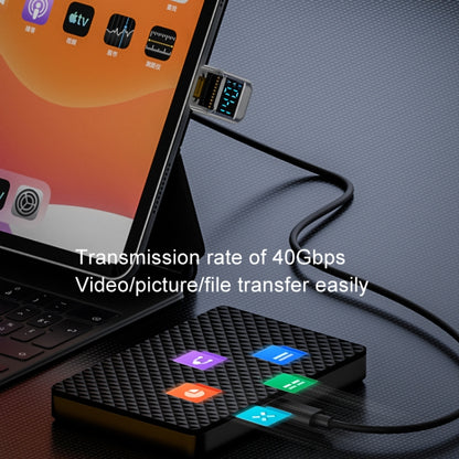 Type-C Digital Display U Type Adaptor 180 Degree Elbow 140W 4.0 Adaptor(Light Black) by buy2fix