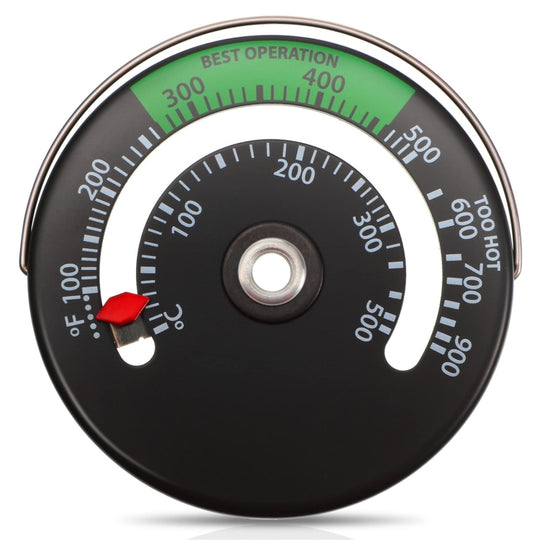 Magnetic Fireplace Thermometer Temperature Monitor(Black)