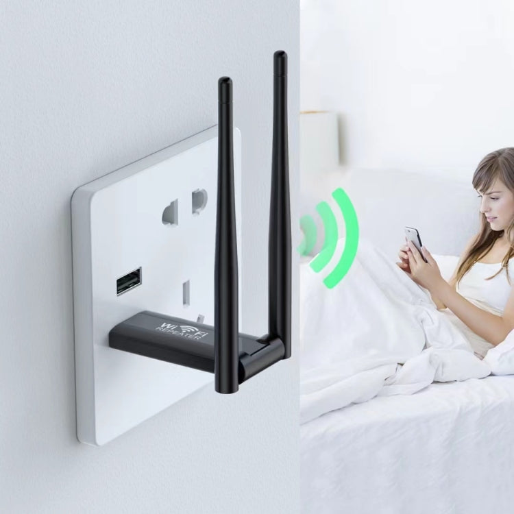 USB Powered WiFi Signal Amplifier Through Wall Wireless Router Extension(Black) by buy2fix