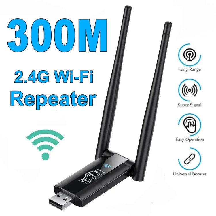 USB Powered WiFi Signal Amplifier Through Wall Wireless Router Extension(Black) by buy2fix