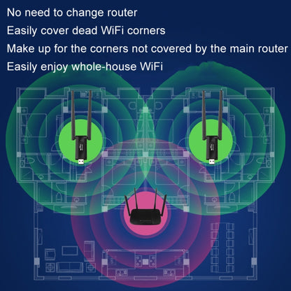 USB Powered WiFi Signal Amplifier Through Wall Wireless Router Extension(Black) by buy2fix