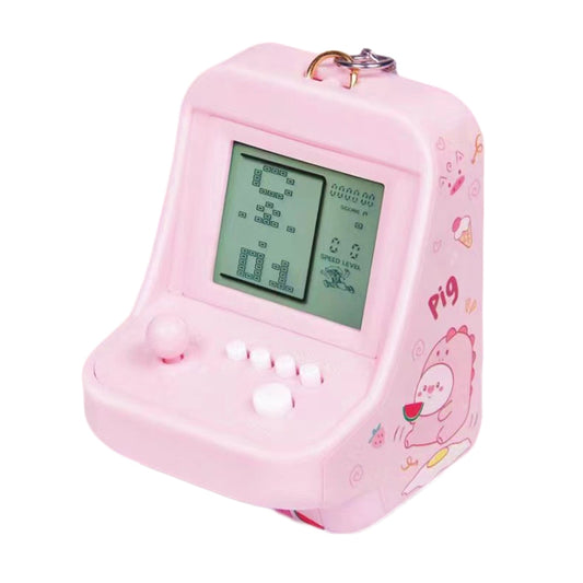 Child Portable Arcade Game Machine Keychain Pendant Mini Building Block Game Toy Gift(Pink) - Pocket Console by buy2fix | Online Shopping UK | buy2fix