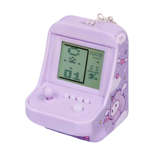 Child Portable Arcade Game Machine Keychain Pendant Mini Building Block Game Toy Gift(Purple) - Pocket Console by buy2fix | Online Shopping UK | buy2fix