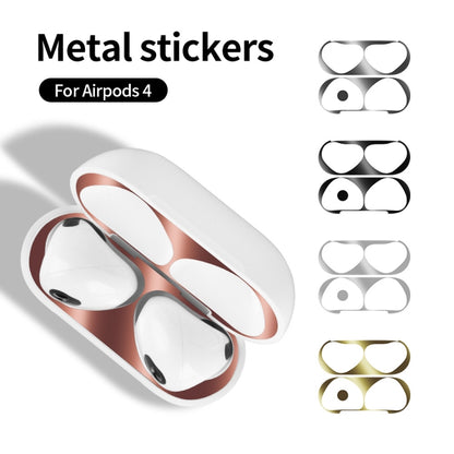 For Apple AirPods 4 Metal Sticker Case(Gold) - Protective Sticker by buy2fix | Online Shopping UK | buy2fix