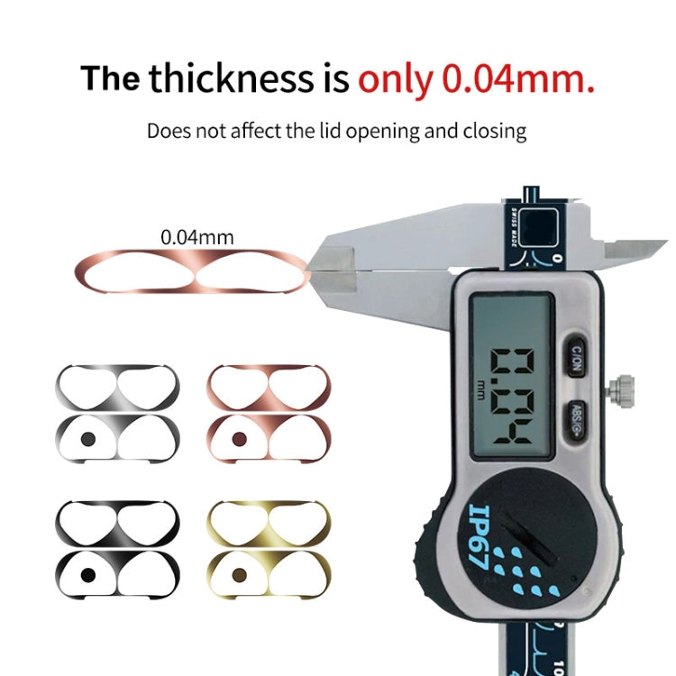 For Apple AirPods 4 Metal Sticker Case(Rose Gold) - Protective Sticker by buy2fix | Online Shopping UK | buy2fix