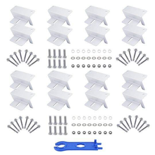 113pcs /Set RV Yacht Solar Panel Z-Shaped Aluminum Alloy Bracket(White)