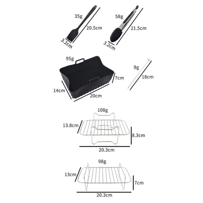 10pcs /Set Air Fryer Baking Accessories Set Kitchen Oven Accessories - Cooktop Parts by buy2fix | Online Shopping UK | buy2fix